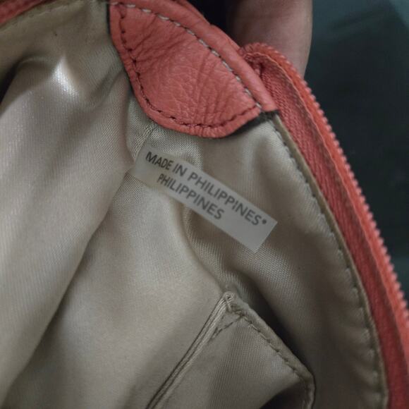 Coach Women's Peach Pebbled Leather Mini Crossbody Bag - Picture 9 of 9